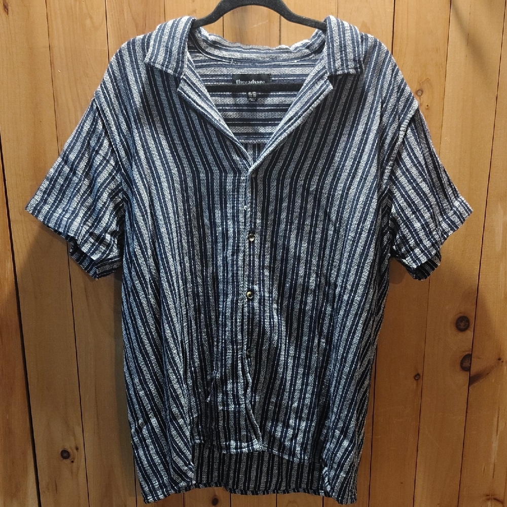 Nautica Navy Striped Men's Casual Shirt